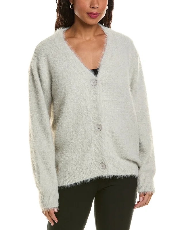 Plus Size Women's Open - Front Cardigan Style Sweater DressesHL Affair Fuzzy Eyelash Cardigan Plus Size Women's Open - Front Cardigan Style Sweater DressesHL Affair Fuzzy Eyelash Cardigan