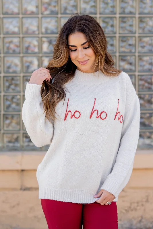 Ho Ho Ho Stitched Sweater