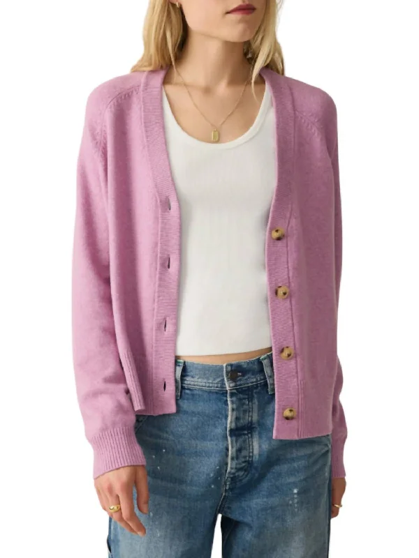 Plus Size Women's Fit - and - Flare Sweater Dresses with Ruffled HemJackson Cardigan In Mauve Plus Size Women's Fit - and - Flare Sweater Dresses with Ruffled HemJackson Cardigan In Mauve