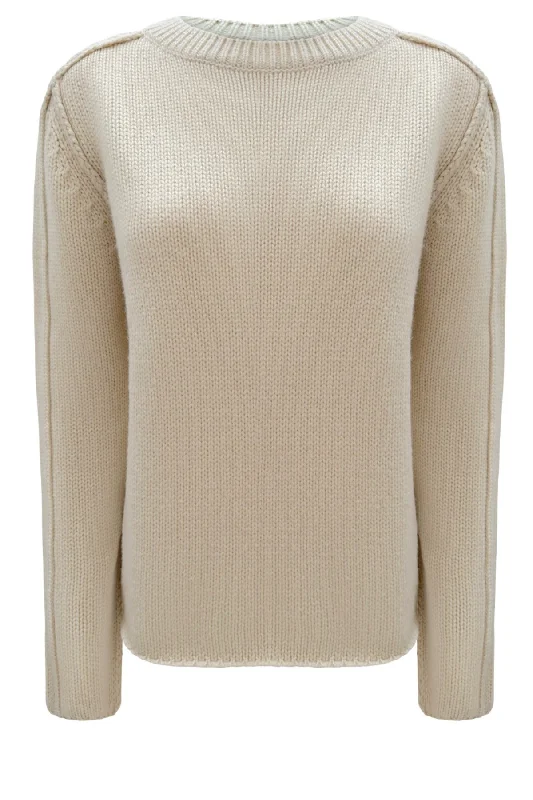 Plus Size Women's Sequined Sweaters for Special OccasionsJane Ecru