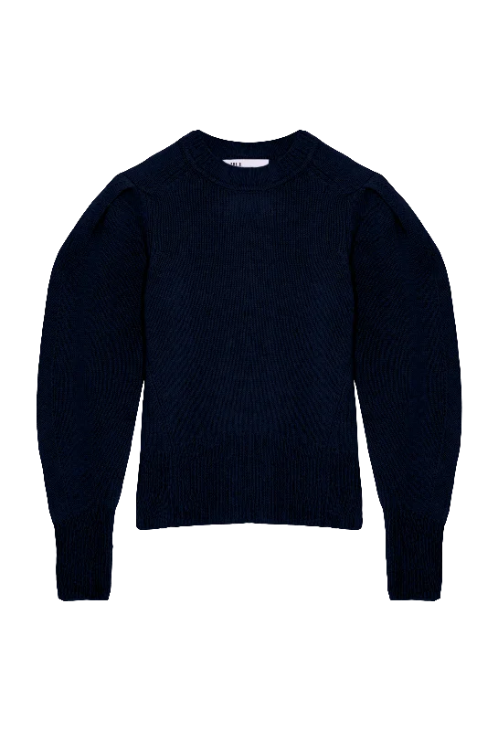 Hooded Women's Fleece - Lined Sweaters for WinterPuff Sleeve Crewneck