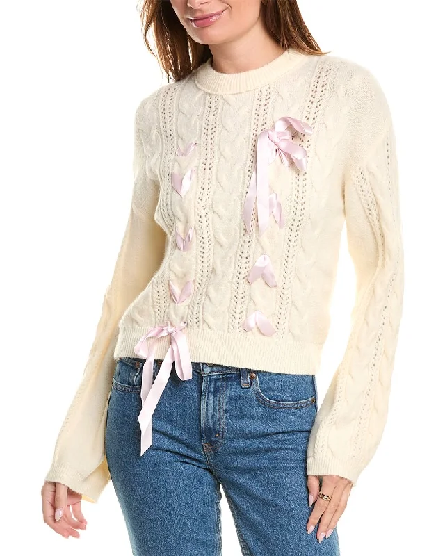 Longline Women's Mohair Sweater Dresses in a Loose FitLea & Viola Ribbon Sweater