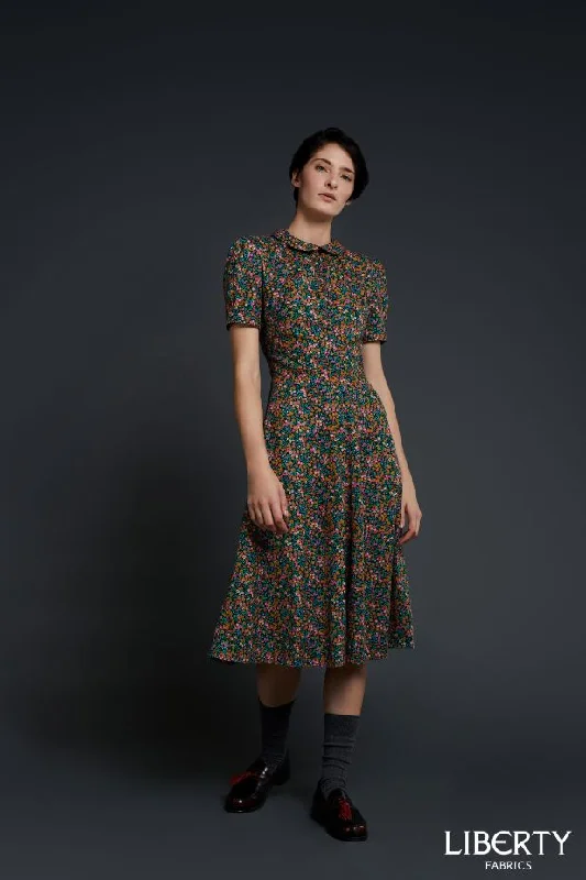 Plus Size Women's Fit - and - Flare Sweater Dresses with Ruffled HemLiberty Sewing Patterns Bella Tea Dress Plus Size Women's Fit - and - Flare Sweater Dresses with Ruffled HemLiberty Sewing Patterns Bella Tea Dress
