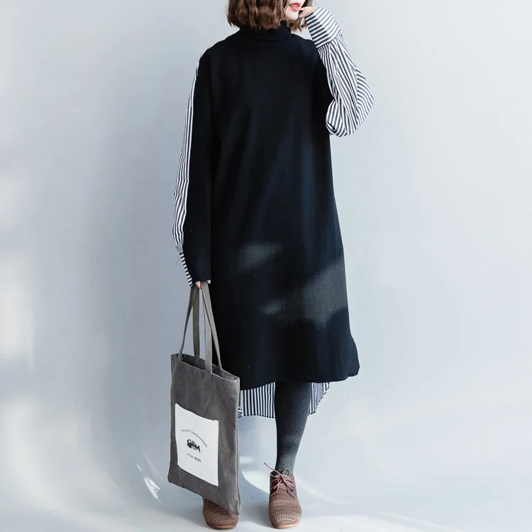 Midi - Length Women's Shetland Wool Sweater Dresses in Traditional PatternsLoose cotton Robes Soft Surroundings high neck Batwing Sleeve Shirts black Art Dresses Midi - Length Women's Shetland Wool Sweater Dresses in Traditional PatternsLoose cotton Robes Soft Surroundings high neck Batwing Sleeve Shirts black Art Dresses