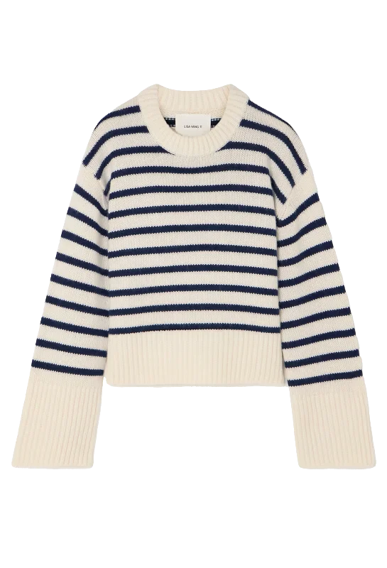 Open - Front Women's Cardigan - Style Mohair SweatersSony Striped Cashmere