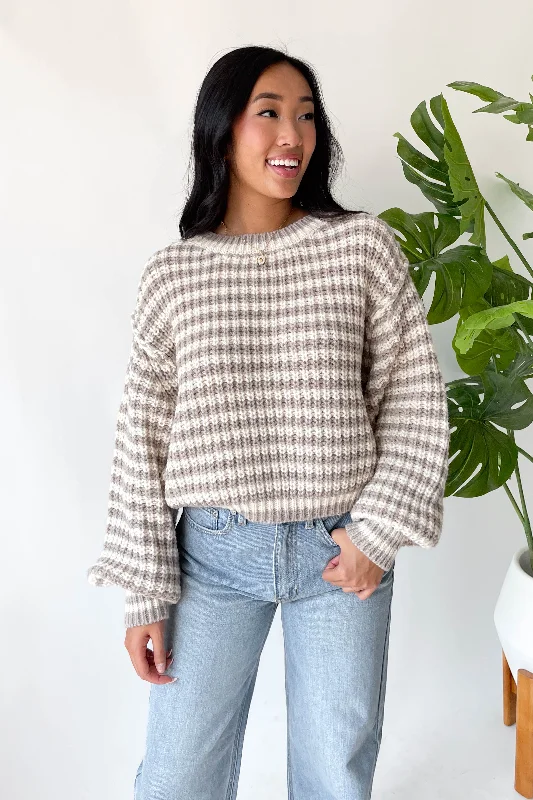 Cropped Women's Angora Blend Sweaters for a Trendy LookManhattan Sweater in Stone