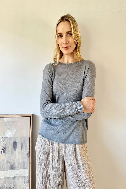 Women's Long Sleeve Turtleneck Cashmere SweatersMercy Steel