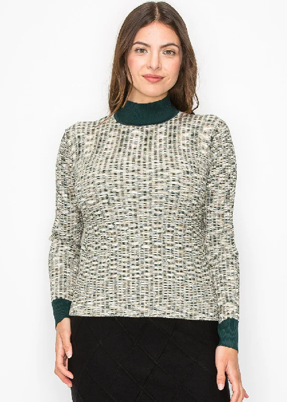 Short Sleeve Women's Cashmere Sweater Dresses in Pastel HuesMulti-Tone Knit Sweater with High Neck Short Sleeve Women's Cashmere Sweater Dresses in Pastel HuesMulti-Tone Knit Sweater with High Neck