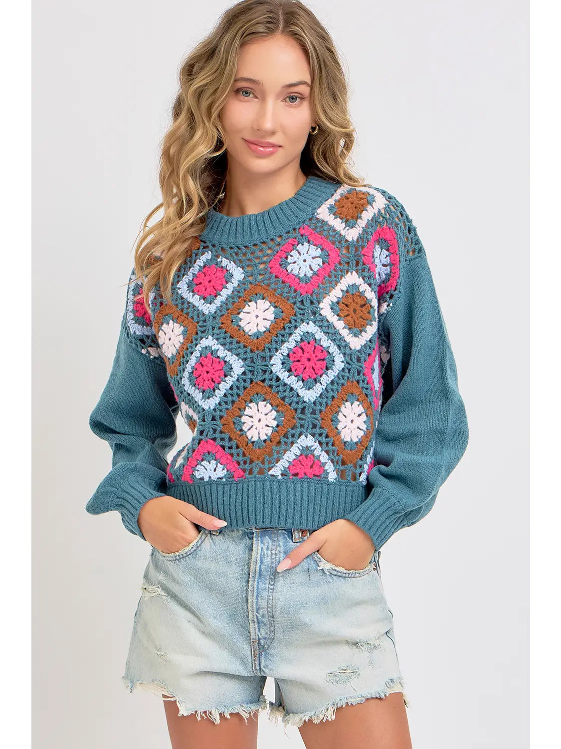 Nottingham Crochet Knit Sweater