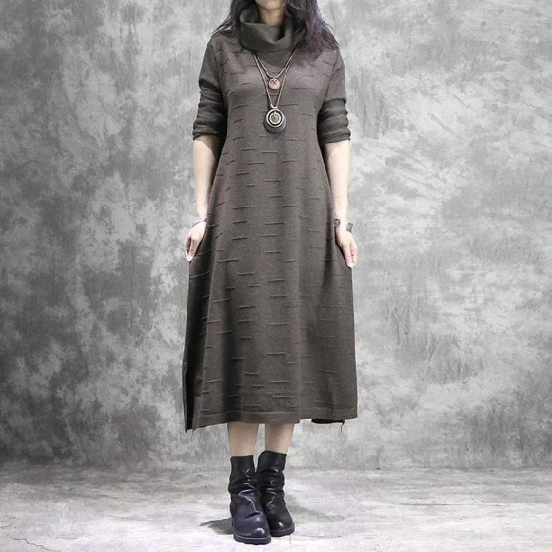 Empire Waist Women's Alpaca Wool Sweater Dresses in Earthy TonesOversized Sweater dress outfit thick khaki daily knit high neck dress Empire Waist Women's Alpaca Wool Sweater Dresses in Earthy TonesOversized Sweater dress outfit thick khaki daily knit high neck dress