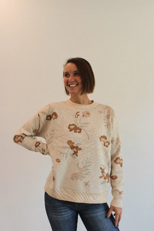 Plus Size Women's Sequined Sweaters for Special OccasionsPOPPY FLOWER JACQUARD SWEATER Plus Size Women's Sequined Sweaters for Special OccasionsPOPPY FLOWER JACQUARD SWEATER