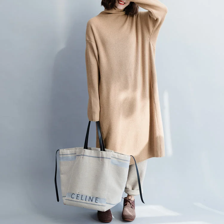 Plus Size Women's Long Sleeve Cable Knit Sweater DressesPullover khaki Sweater dress outfit Moda Hipster high neck baggy knit dress Plus Size Women's Long Sleeve Cable Knit Sweater DressesPullover khaki Sweater dress outfit Moda Hipster high neck baggy knit dress