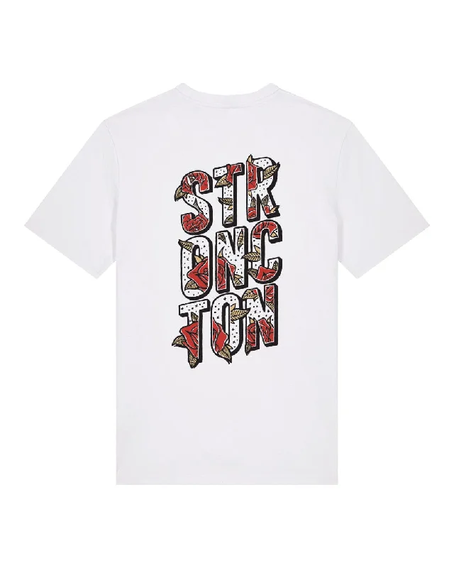 Striped Women T Shirt in a Classic PatternRoses Organic T-Shirt - White