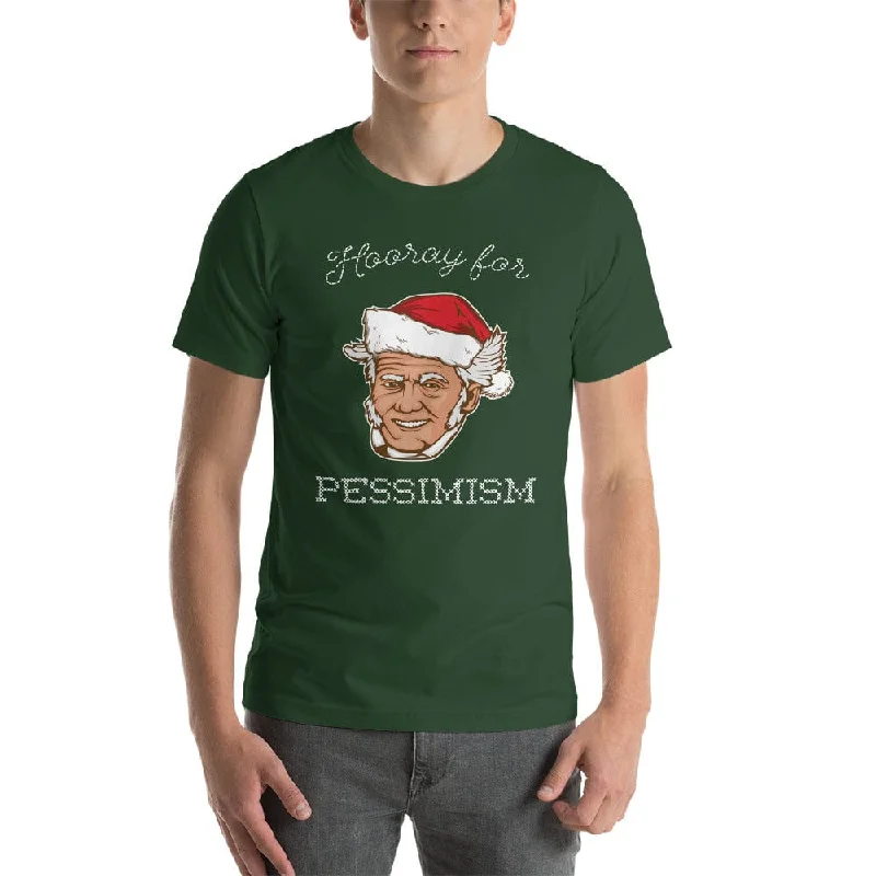 Embroidered Women T Shirt with Intricate DetailsSanta Schopenhauer - Hooray For Pessimism - Basic T-Shirt Embroidered Women T Shirt with Intricate DetailsSanta Schopenhauer - Hooray For Pessimism - Basic T-Shirt