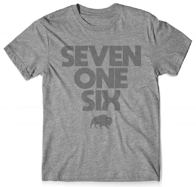 Embroidered Women T Shirt with Intricate DetailsSevenOneSix - Adult Shirt - Grey