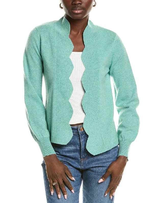 Plus Size Women's Turtleneck Sweater Dresses with Side Slitssofiacashmere Scallop Edge Cashmere Cardigan Plus Size Women's Turtleneck Sweater Dresses with Side Slitssofiacashmere Scallop Edge Cashmere Cardigan