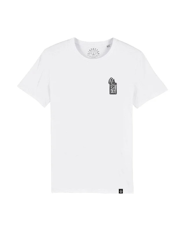 Pocketed Women T Shirt for Added FunctionalityStay on Fire Organic T-Shirt - White