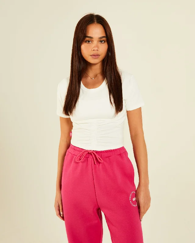Distressed Women T Shirt with a Laid - Back AestheticIsadora Tee Dove White