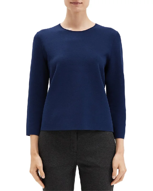 Bell - Sleeve Women's Mohair - Wool Blend SweatersTheory Clean Crew Pullover