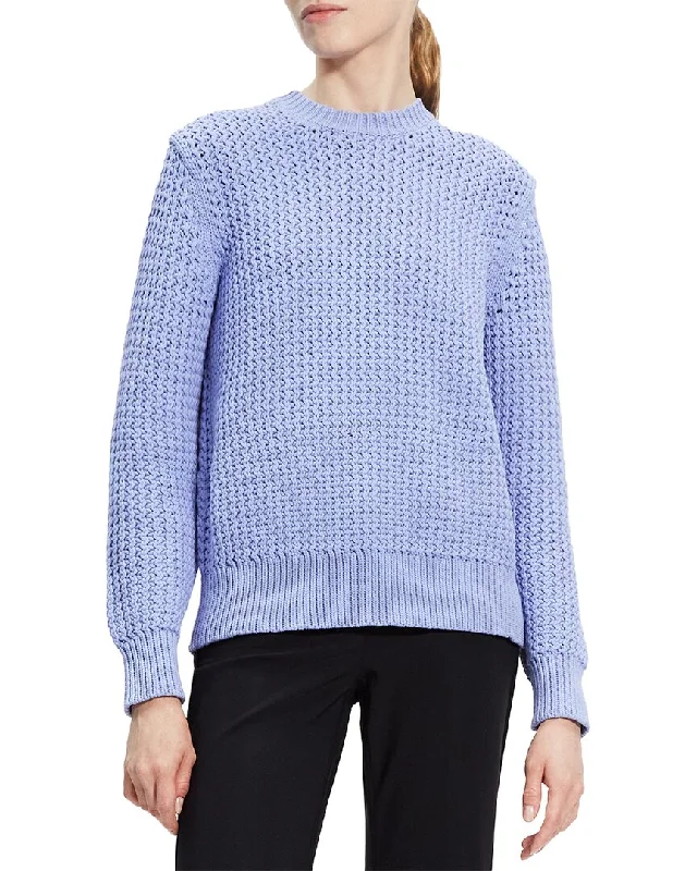 Short Sleeve Women's Cotton Blend Sweaters in Pastel ColorsTheory Roping Cashmere Sweater Short Sleeve Women's Cotton Blend Sweaters in Pastel ColorsTheory Roping Cashmere Sweater