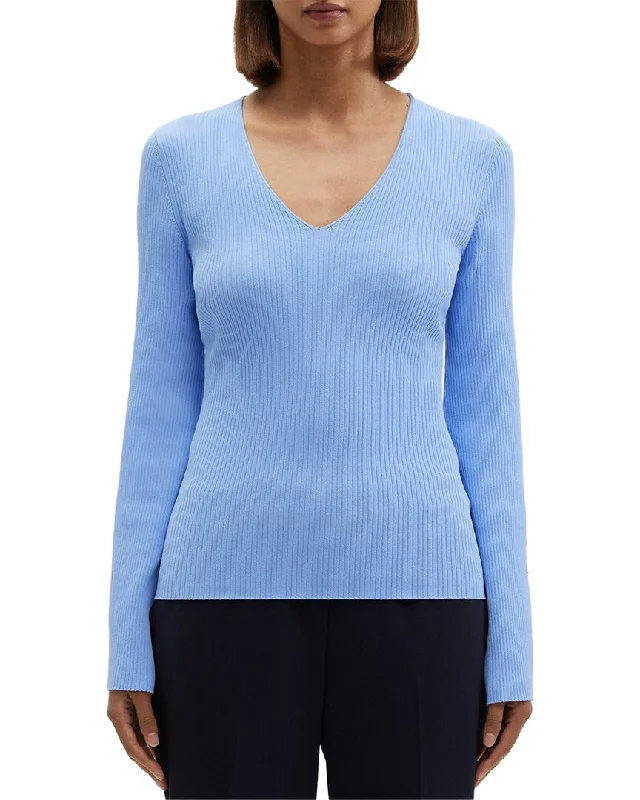 Tie - Front Women's Lambswool Sweaters in Pastel HuesTheory Wide-Sleeve Cashmere Sweater Tie - Front Women's Lambswool Sweaters in Pastel HuesTheory Wide-Sleeve Cashmere Sweater