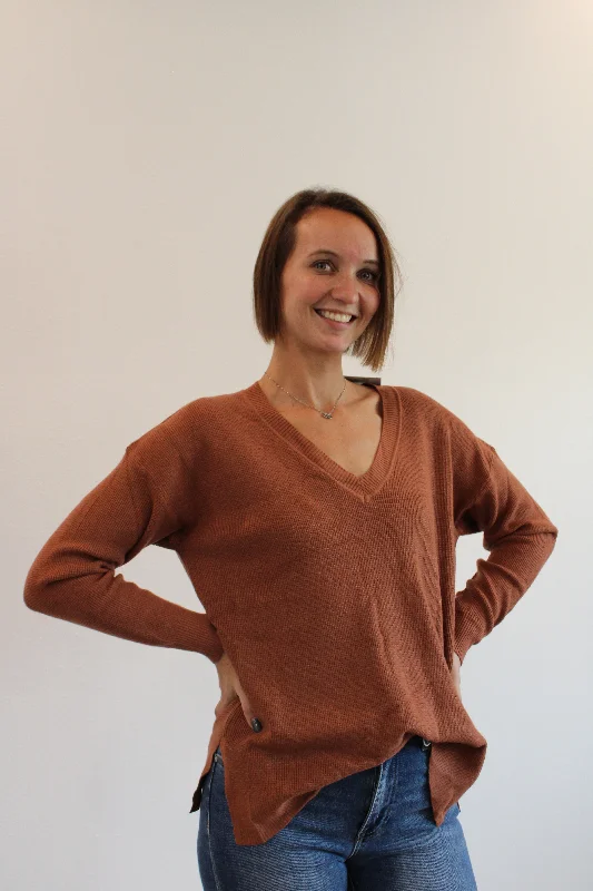 Sleeveless Women's Silk - Trimmed Sweaters for SummerVANNA WAFFLE KNIT SWEATER