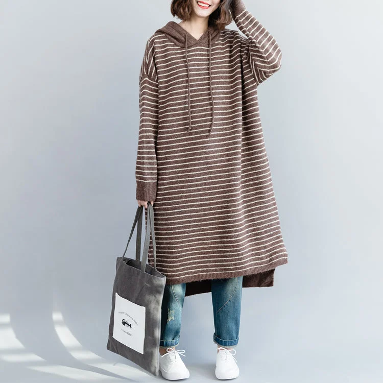 Mock Neck Women's Angora Blend Sweater Dresses in Solid ColorsWomen brown striped Sweater Aesthetic Quotes Funny hooded knitwear Mock Neck Women's Angora Blend Sweater Dresses in Solid ColorsWomen brown striped Sweater Aesthetic Quotes Funny hooded knitwear