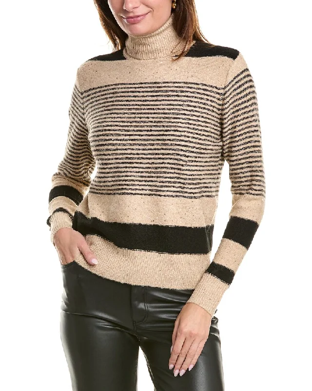Short Sleeve Women's Cashmere Sweater Dresses in Pastel HuesYAL New York Stripe Turtleneck Sweater Short Sleeve Women's Cashmere Sweater Dresses in Pastel HuesYAL New York Stripe Turtleneck Sweater