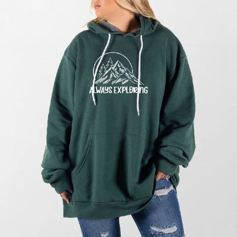 Women's long - sleeve cropped sweatshirt with ribbed cuffs for a snug fitAlways Exploring Giant Hoodie Women's long - sleeve cropped sweatshirt with ribbed cuffs for a snug fitAlways Exploring Giant Hoodie