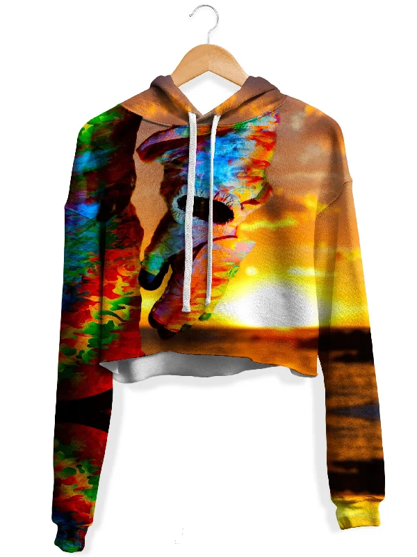 Astronaut Arm Fleece Crop Hoodie