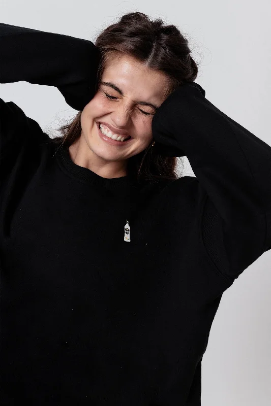 Women's color - block hoodie combining bold hues for a fashion - forward statementMangaroca Batida de Côco | Bestickter Bio-Baumwoll Frauen Pullover