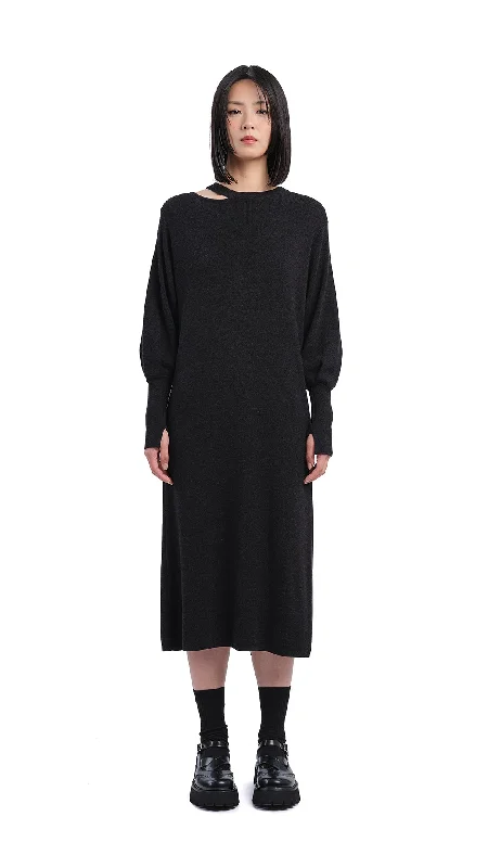 Maxi Women Dress with Floral Print for a Bohemian VibeBiella Wool Knit Dress