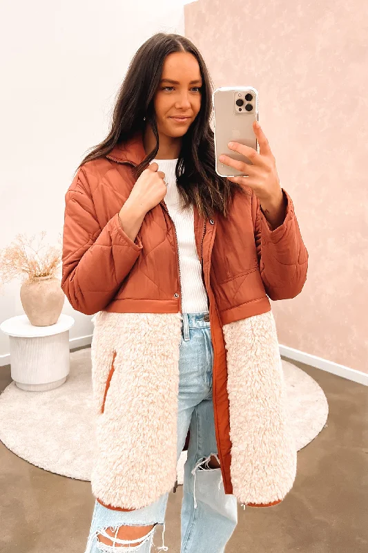 Women's shearling - lined suede jackets for ultimate warmth and luxuryCelia Coat Intense Rust Women's shearling - lined suede jackets for ultimate warmth and luxuryCelia Coat Intense Rust