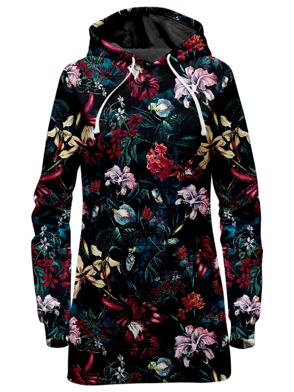 Women's zip - front sweatshirt with contrast stitching for a sporty aestheticDark Path Hoodie Dress