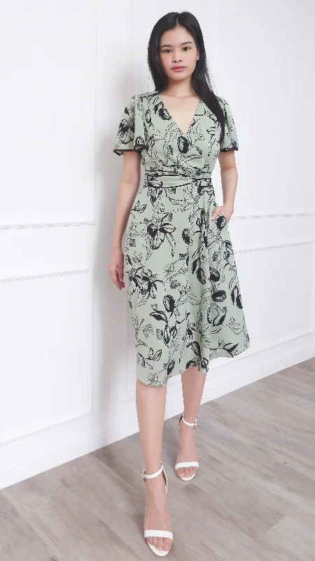 Off - the - Shoulder Women Dress for a Romantic and Feminine LookDayze Front Neckline Crossover Belted Midi Dress Off - the - Shoulder Women Dress for a Romantic and Feminine LookDayze Front Neckline Crossover Belted Midi Dress