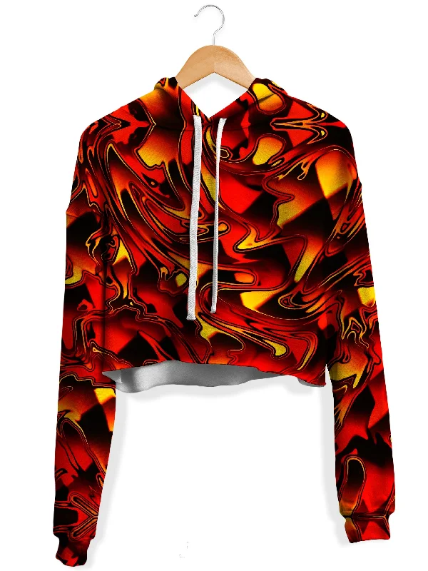 Women's graphic - printed sweatshirt featuring floral patterns for a feminine touchFire Chromatic Melt Fleece Crop Hoodie