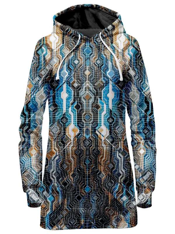 Women's oversized cropped hoodie with drawstrings for a trendy lookFractional Data Hoodie Dress