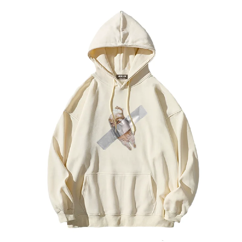 Women's pullover hoodie with a side slit for a modern and relaxed fitFunny Kitten Print Hoodie Women's pullover hoodie with a side slit for a modern and relaxed fitFunny Kitten Print Hoodie