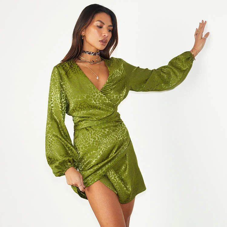 Backless Women Dress for a Sexy and Alluring Look at Evening EventsGreen Jacquard Mini Vienna Dress Petite Backless Women Dress for a Sexy and Alluring Look at Evening EventsGreen Jacquard Mini Vienna Dress Petite