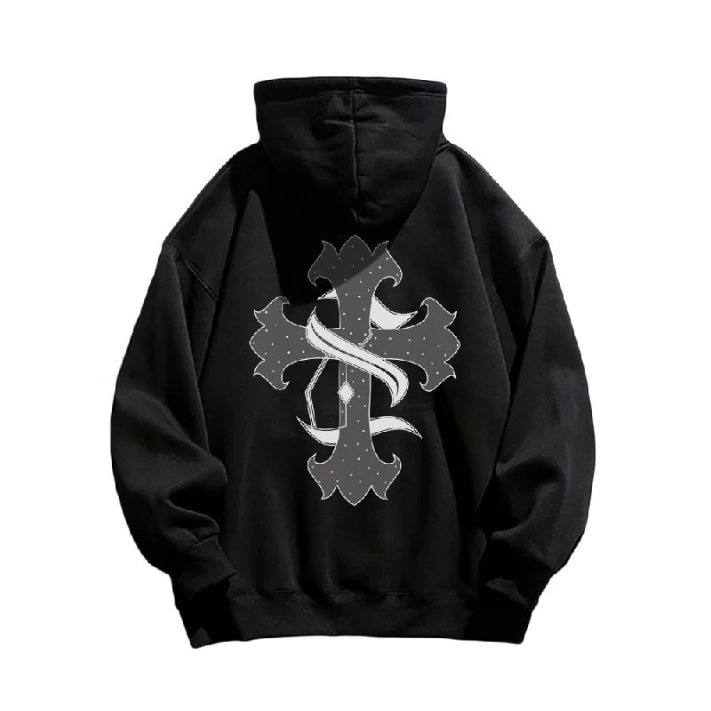 Women's graphic - printed sweatshirt featuring floral patterns for a feminine touchHigh Street Cross Cotton Hoodie Women's graphic - printed sweatshirt featuring floral patterns for a feminine touchHigh Street Cross Cotton Hoodie