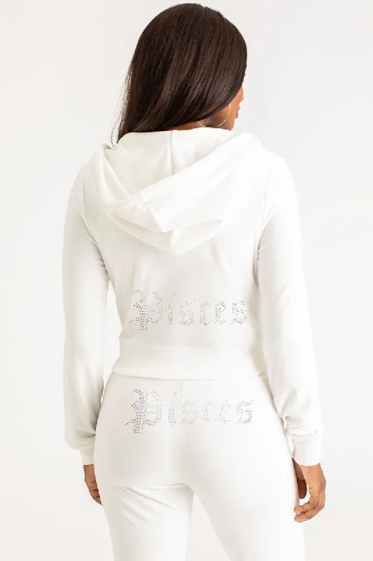 Women's tie - dye hoodie in bright colors for a retro and eye - catching stylePisces Big Bling Velour Hoodie Women's tie - dye hoodie in bright colors for a retro and eye - catching stylePisces Big Bling Velour Hoodie