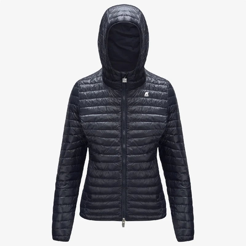 Women's cropped leather jackets with silver zippers for a punk - inspired outfitLily Thermo Light Double - Women Jacket in Blue Depht Women's cropped leather jackets with silver zippers for a punk - inspired outfitLily Thermo Light Double - Women Jacket in Blue Depht