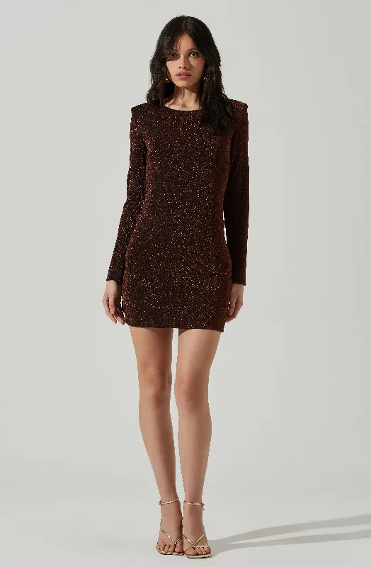 Lace - Embellished Women Dress for an Elegant and Sophisticated AppearanceMonique Glitter Side Cutout Mini Dress Lace - Embellished Women Dress for an Elegant and Sophisticated AppearanceMonique Glitter Side Cutout Mini Dress