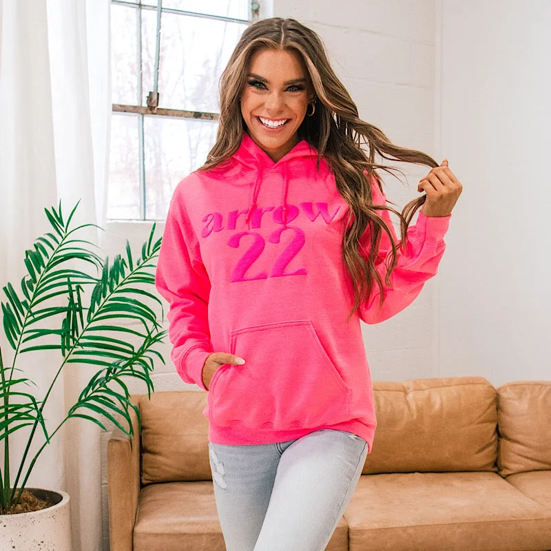 Women's color - block hoodie combining bold hues for a fashion - forward statementArrow 22 Neon Pink Hoodie Women's color - block hoodie combining bold hues for a fashion - forward statementArrow 22 Neon Pink Hoodie