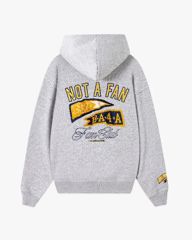 Women's tie - dye hoodie in bright colors for a retro and eye - catching styleNOT A FAN HOOD GREY MELANGE Women's tie - dye hoodie in bright colors for a retro and eye - catching styleNOT A FAN HOOD GREY MELANGE