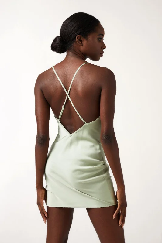 Backless Women Dress for a Sexy and Alluring Look at Evening EventsPAIGE Mini Dress - Sage Backless Women Dress for a Sexy and Alluring Look at Evening EventsPAIGE Mini Dress - Sage