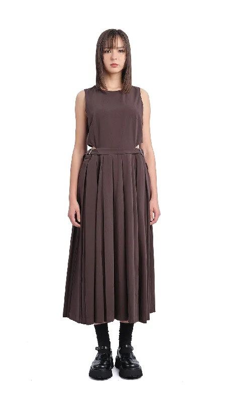 Mini Women Dress with a Short Hem for a Young and Trendy StylePleated Cut-out Dress