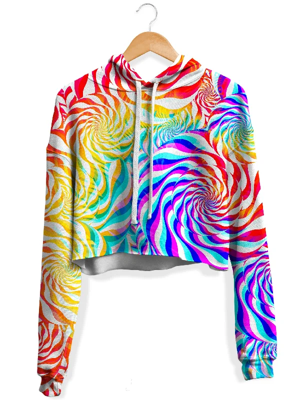 Women's color - block hoodie combining bold hues for a fashion - forward statementPLUR Rainbow Fleece Crop Hoodie Women's color - block hoodie combining bold hues for a fashion - forward statementPLUR Rainbow Fleece Crop Hoodie