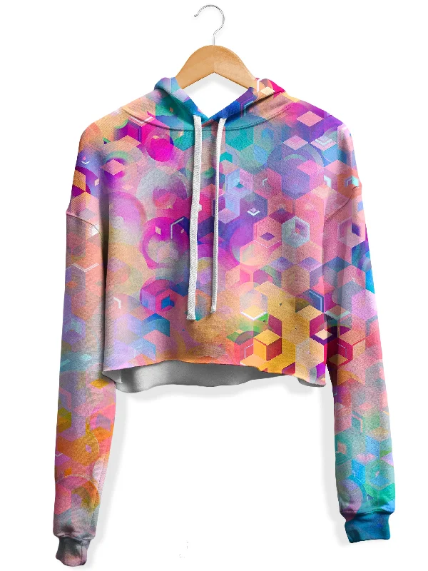 Women's quarter - zip sweatshirt made of organic cotton for eco - conscious fashionPortal Realm Fleece Crop Hoodie Women's quarter - zip sweatshirt made of organic cotton for eco - conscious fashionPortal Realm Fleece Crop Hoodie