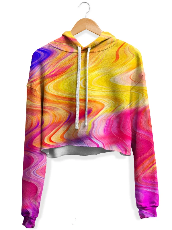 Women's mock - neck sweatshirt made of moisture - wicking material for fitness usePsychedelic Aftershock Fleece Crop Hoodie Women's mock - neck sweatshirt made of moisture - wicking material for fitness usePsychedelic Aftershock Fleece Crop Hoodie